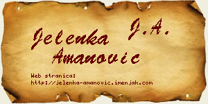 Jelenka Amanović vizit kartica